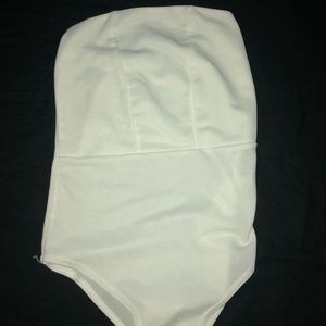 white bodysuit with choker